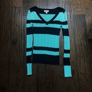 Striped V-neck Sweater